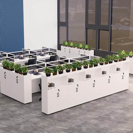 I1办公室花槽柜车间隔断柜绿植边柜文件柜资料柜储物木质矮柜长条