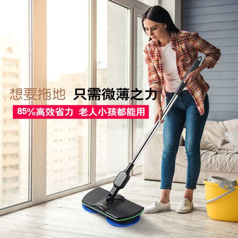 旋转电动拖把免手洗拖把家用地拖墩布桶拖地自动打蜡懒人拖布器图片