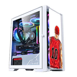 玩嘉绝尘玩家电脑机箱防尘240水冷桌面台式M-ATX主板玻璃侧透下置