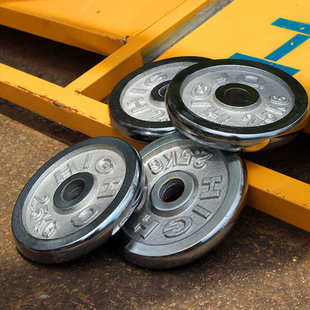 实心铸铁20kg电镀杠铃片小孔片摇臂哑铃加重片男士家用健身负重片