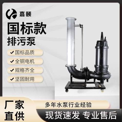 排污泵75KW4-6级污水提升器滑轨式地下室泵站集水坑大型水泵