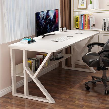 电脑桌台式家用写字桌现代简约书桌钢木办公桌卧室简易桌学习桌子