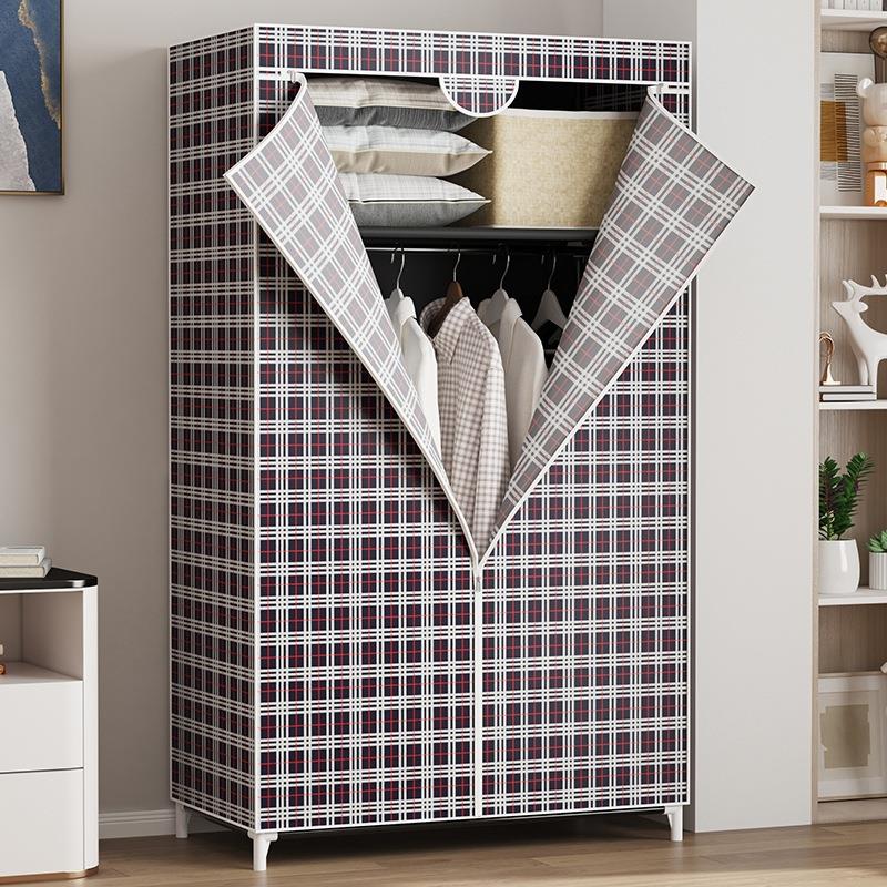 简易无纺布时尚衣柜储物空间家用卧室钢管组装收纳盒衣橱鞋架柜子