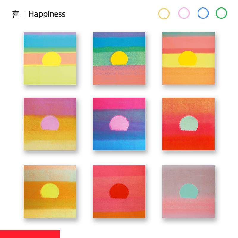 86M0安迪沃霍尔抽象艺术小尺寸装饰画日出日落卧室迷你无框画mini