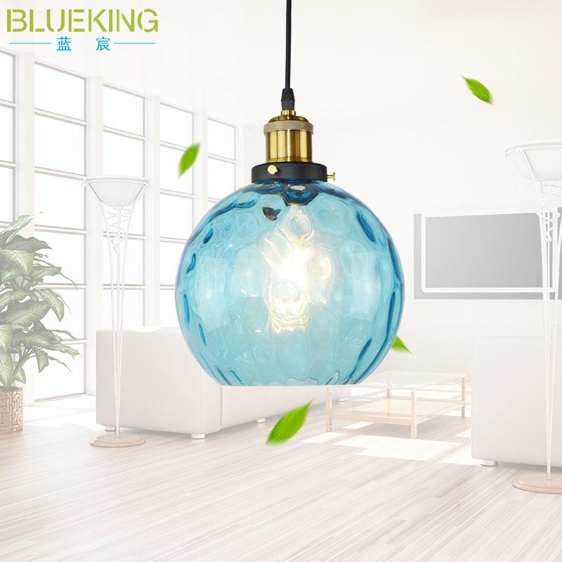 简约现代创意餐厅水纹灯罩圆球玻璃吊灯卧室艺术家用装饰灯饰中山