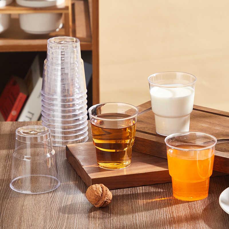 一次性航空杯加厚硬塑料杯品茶杯透明ps杯子招待饮水杯试用杯