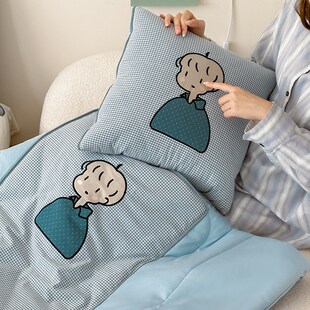 全棉卡通男女儿童幼儿园纯棉空调被车载办公室午休抱枕被子两用夏