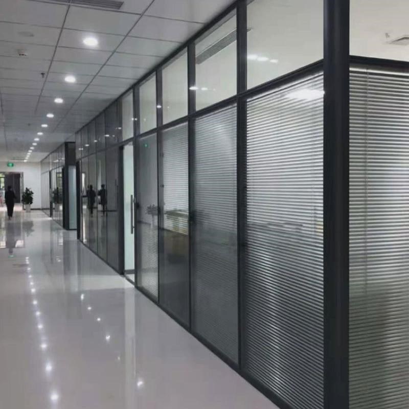 重庆玻璃隔断卫生间隔断墙铝合金百叶屏风办公室高隔断墙实木门