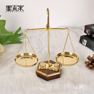 欧式进口铜天平摆件律师办公室纯铜开业覆古桌面招财天秤法律礼物