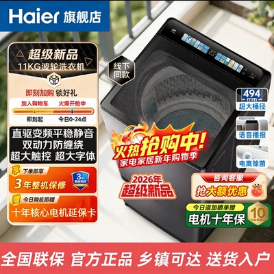 Haier/海尔XQS110-BZ67X3直驱双动力一级11公斤大容量波轮洗衣机