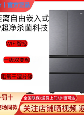 Haier/海尔 BCD-482WGHFDB9SYU1超薄零嵌入法式多门变频无霜冰箱
