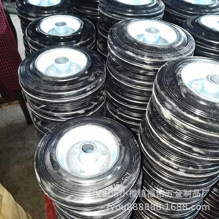 万向轮静音中重型橡胶脚轮3寸4寸5寸6寸8寸手推车拖车轮子带刹车