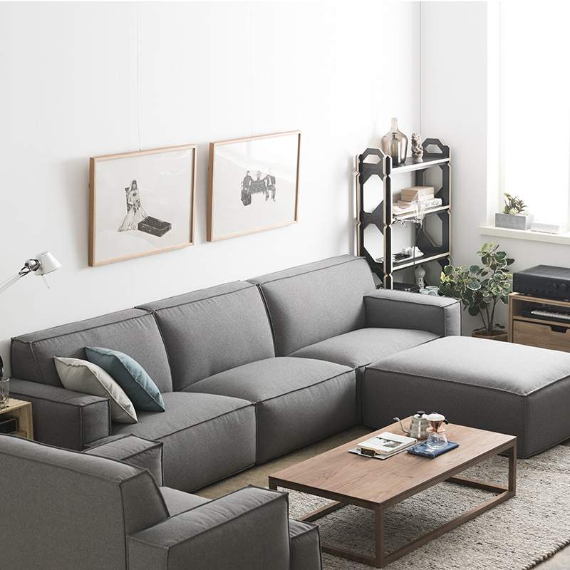 弄舍/错位沙发 可拆洗北欧小户型组合三人布艺沙发现代简约