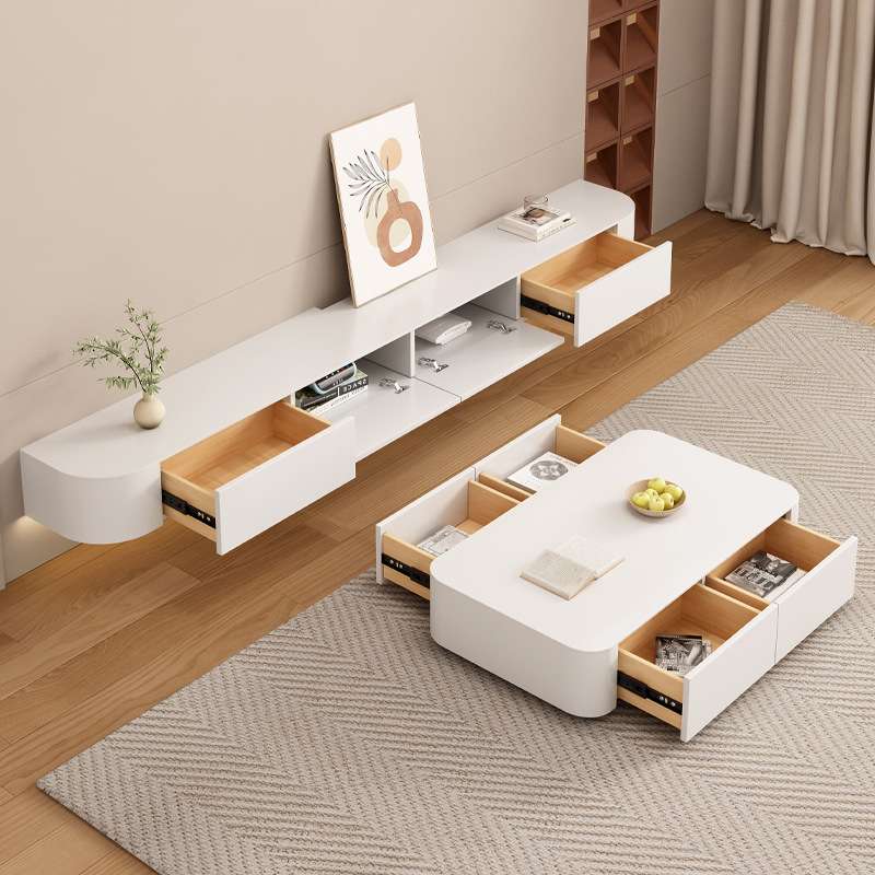 J*岩现代简约客厅实木壁挂式吊柜小户型极简悬浮板悬空电视柜