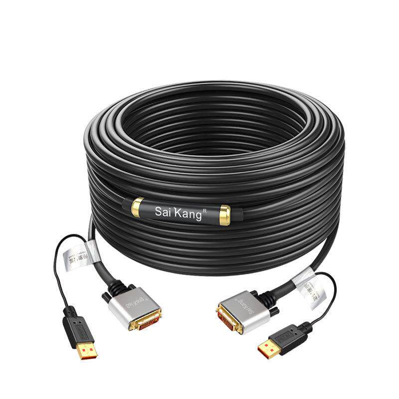 dvi线24+1高清显示器连接台式电脑显卡主机数字双通道30米/50米线