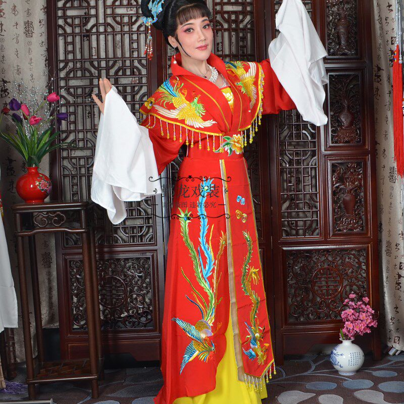 速发新款戏剧古装越剧黄演出舞蹈梅戏公主娘娘贵妃结婚服飞凤套装