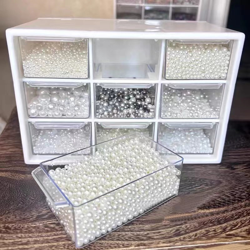 速发桌面美甲饰收品纳盒首饰配饰盒分格盒零整配件件理盒工具钻盒