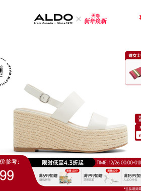 ALDO坡跟沙滩凉鞋后系带田园风学院女日常休闲时尚ALGS24A59