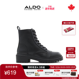 ALDO女士马丁靴中筒靴子中跟舒适百搭简约女鞋 英伦轻奢ABAF24A05