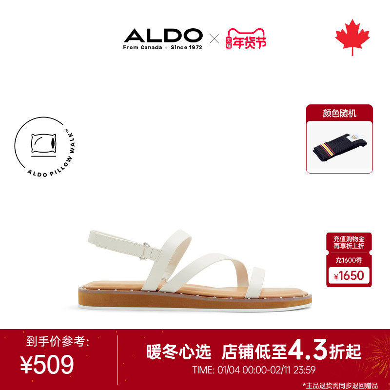 ALDO女士罗马凉鞋夏季新款时尚日常休闲学院平底绑带ALGS24A73