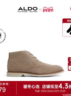 ALDO低帮英伦男士短靴鞋骑士马丁靴系带牛皮时尚质感BBAS25A32