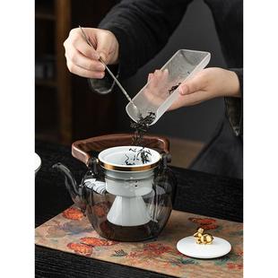 羊脂玉电陶炉蒸煮茶壶加热玻璃烧水壶家用茶具自动小型煮茶器套装