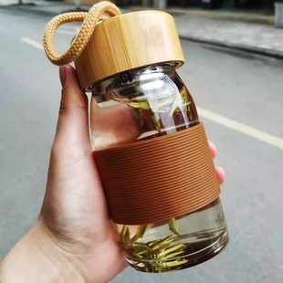 定水杯日系带单层玻璃杯水瓶耐高温杯子便携学生防烫茶漏可爱创意
