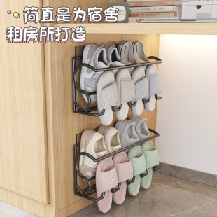 收纳 拖家用租房柜鞋 速发宿舍鞋 架子桌下壁挂门后学生简易窄小型鞋