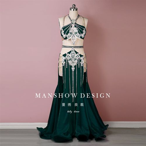 速发蔓舞肚皮守演出服 高腰长裙新款 保绣裹胸流苏套装