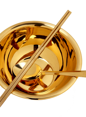 速发铜碗铜勺铜筷子 纯铜加碗黄铜厚 手工铜餐具铜饭碗