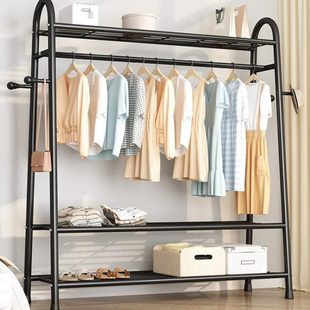 家用晾衣架落地卧室晒杆服收纳整理架子折叠凉内简易挂衣学生宿舍