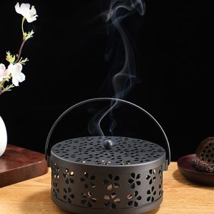 盘盘防火带盖支架防烫铁艺家用接灰香炉蚊香盘托创意盒户外蚊香