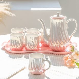 家用乔迁具子简约客厅家庭杯水壶礼盒陶瓷杯水轻奢杯茶杯套具 套装