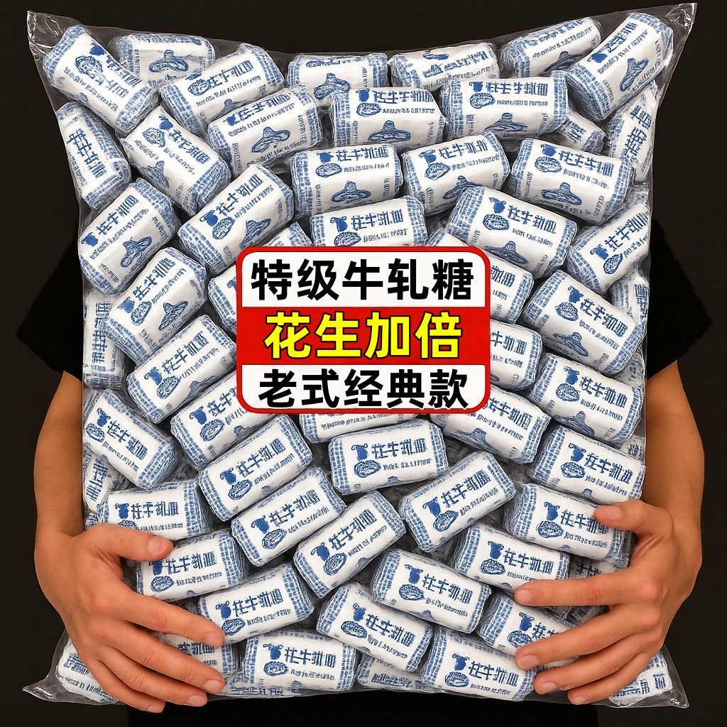 花生牛轧糖正宗牛扎糖老牌子牛轧花生牛轧糖年货喜糖零食糖果