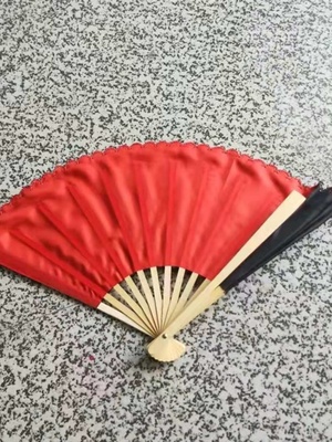 黑红双面中国风古典扇子影·时候女士舞蹈折扇太极V扇响扇优质竹