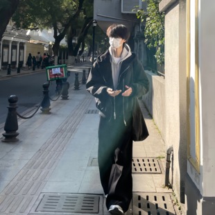 TEN 外套 EMPTY秋冬黑灰假两件连帽棉服可拆卸日韩宽松双拉链长袖