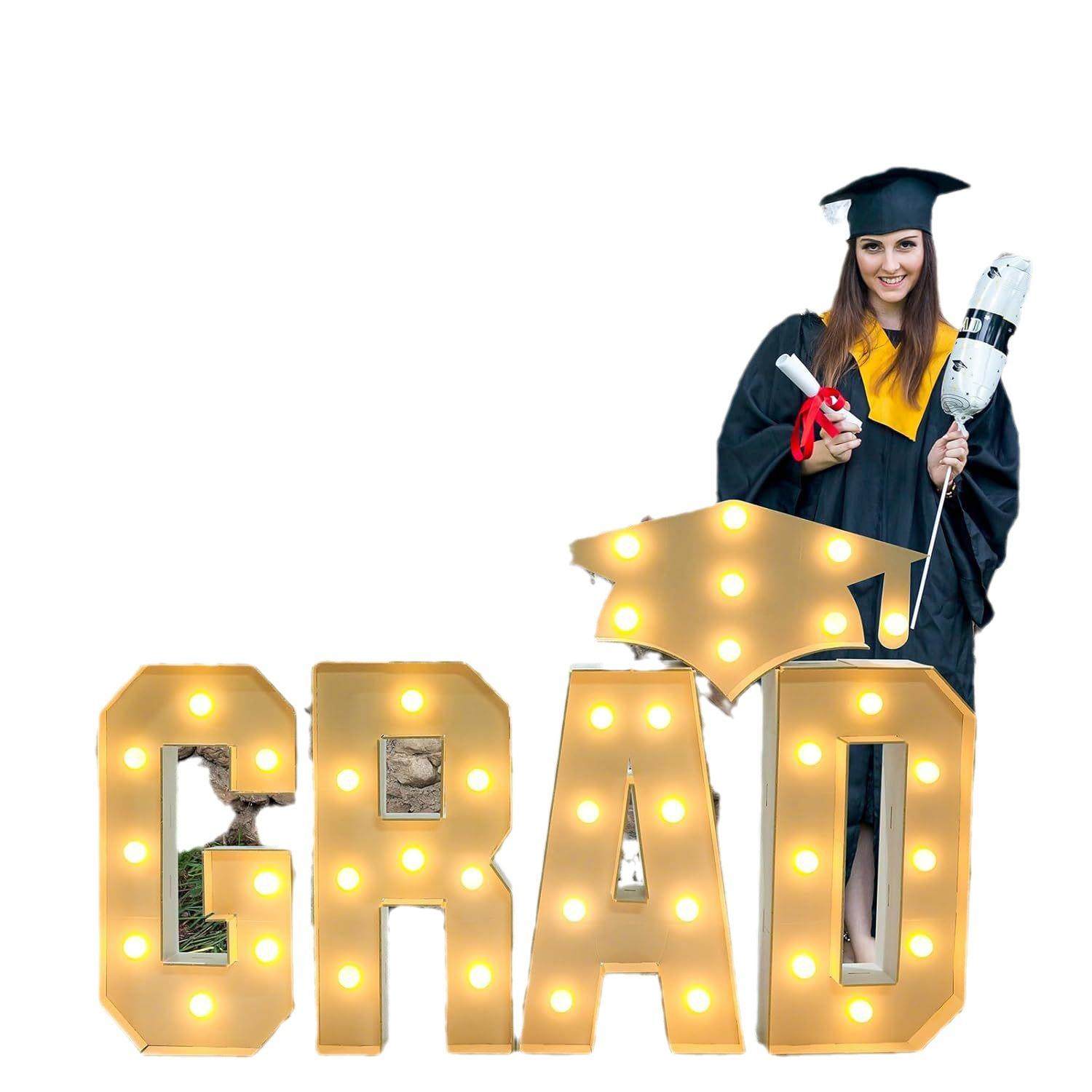 新款2025毕业季字母灯GRAD马赛克KT板数字博士帽学士帽LED灯,节庆用品/礼品,装扮布置套餐,淘宝优惠券,粉丝福利购,淘宝优惠卷