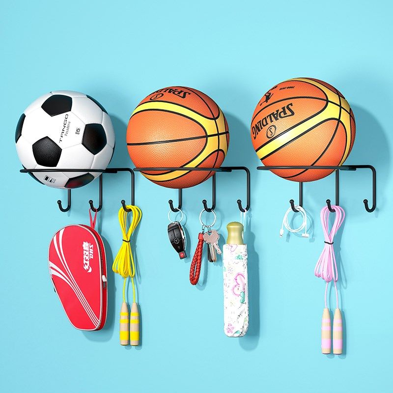 速发家用放球篮置物架篮球架纳架足球收球类收纳架子挂钩挂墙壁挂