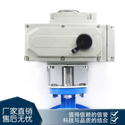 速发新品电动法兰蝶阀D41X16Q软密封衬胶开关阀腐蚀酸碱污水排污