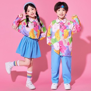 速发多服胺少儿啦啦队演出服演儿园班巴小学生运动会男孩合唱表幼