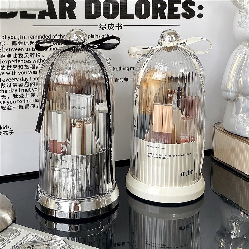 速发旋转化妆刷收收筒带盖子防尘化妆台桌面化妆眼纳纳盒品影刷子