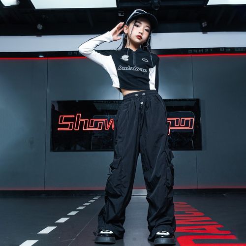 速发爵士舞孩服装时髦露脐走秀潮服冬季z儿ja少z街套舞装元旦演出