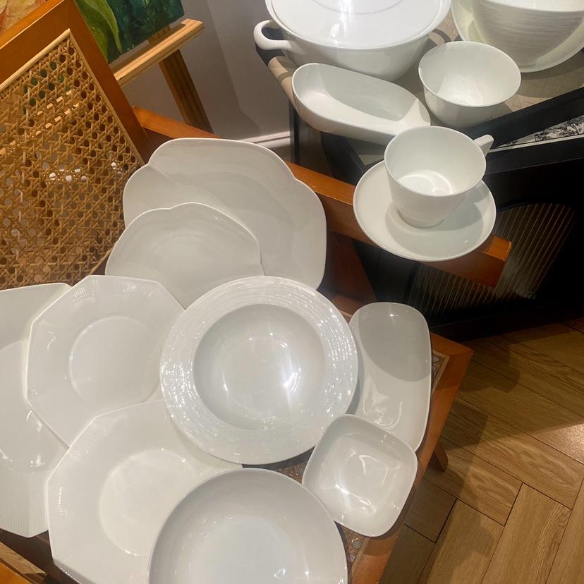 速发家用白色骨瓷质量好高颜值长方形菜盘餐厅酒店餐具平盘碗烤盘