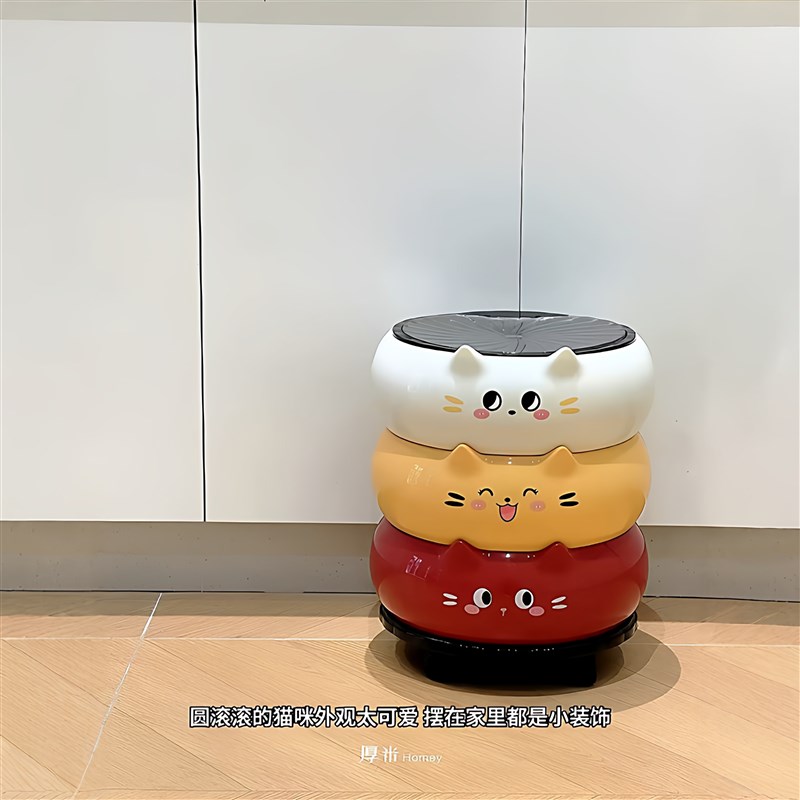 速发猫圈垃圾桶家用带轮大号大容量翻盖可移动客厅卧室厨房卫生间