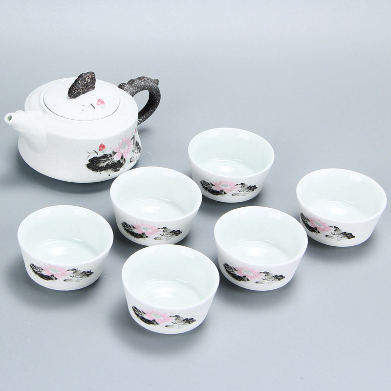 速发雪花釉龙壶茶具套装功夫陶瓷礼品茶具陶瓷6杯