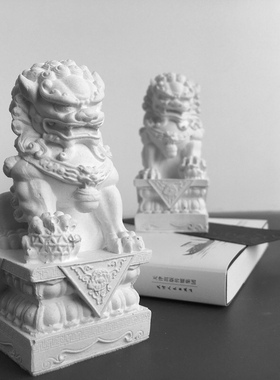 速发水泥小号石狮子摆件家用看门口前居对仿饰庭院家一装古品摆设