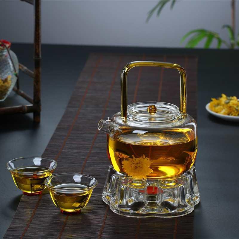 玻璃茶壶电陶炉煮茶烧水泡茶壶耐高温过滤茶具套装家用透明花