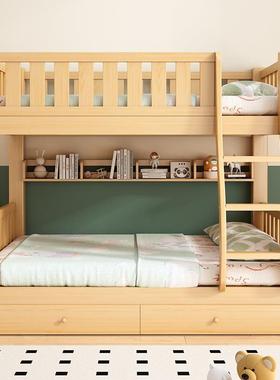 加厚全实木床子母床上下铺床二层宿舍小户型多功能高低双层儿童床