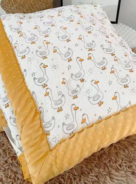 A类绉绉纱纯棉豆豆被秋冬暖气被加厚卡通夹棉绗缝儿童被子可水洗