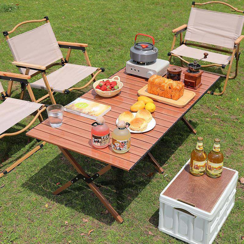户外折叠超轻便携露营装备蛋卷桌野营野餐桌子铝合金桌椅